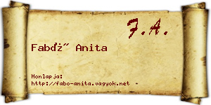 Fabó Anita névjegykártya